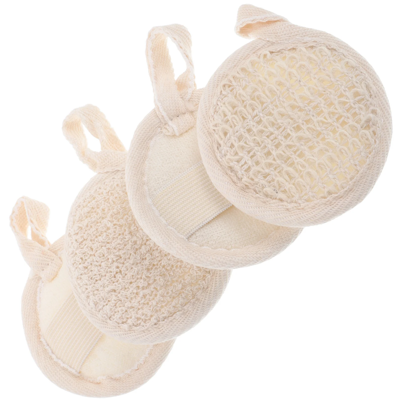 4pcs Natural Loofah Sponge Exfoliating Scrubber Bath Tool For Face Body Reusable Shower Accessories Loofah Pad Body Brush