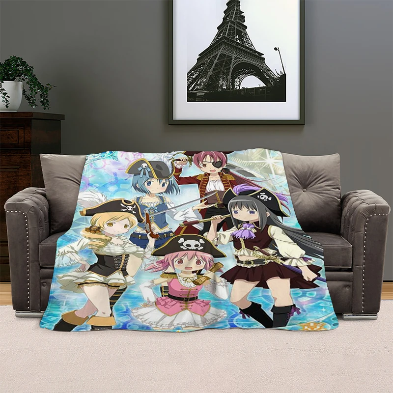 Nap Blanket Sofa Madoka Magica Warm Bed Fleece Camping Custom Fluffy Soft Blankets for Winter King Size Microfiber Bedding