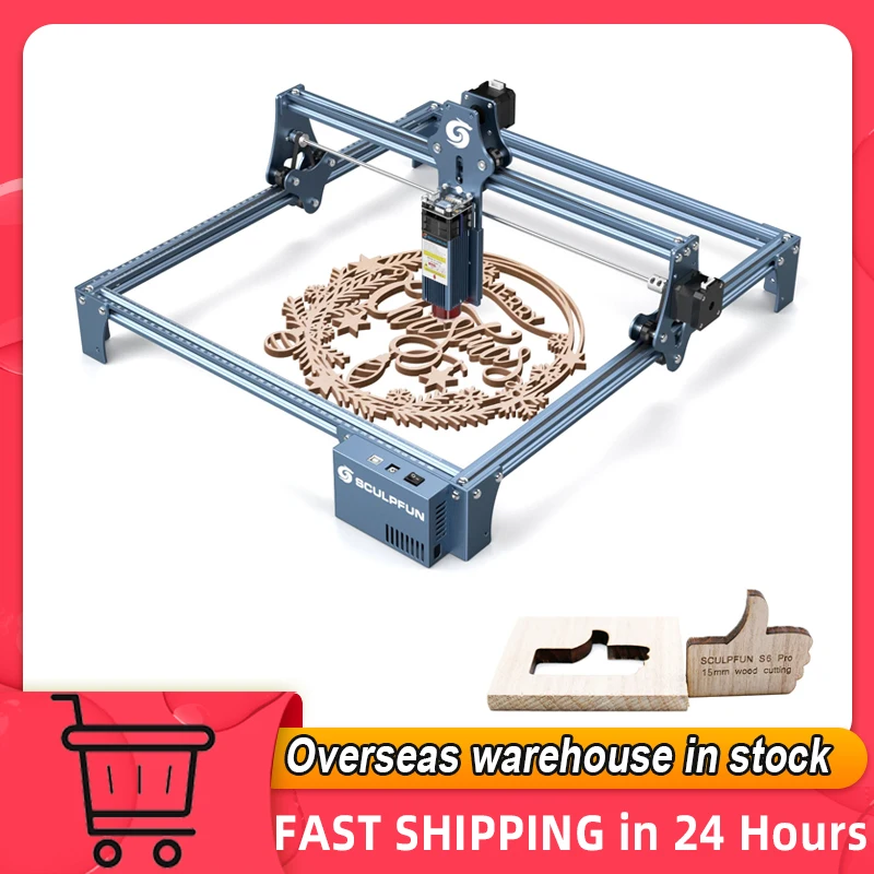 SCULPFUN S9 Laser Engraving Machine Ultra-thin Laser Beam Shaping Technology Laser Engraver Cutting Machine 410x420mm  Area