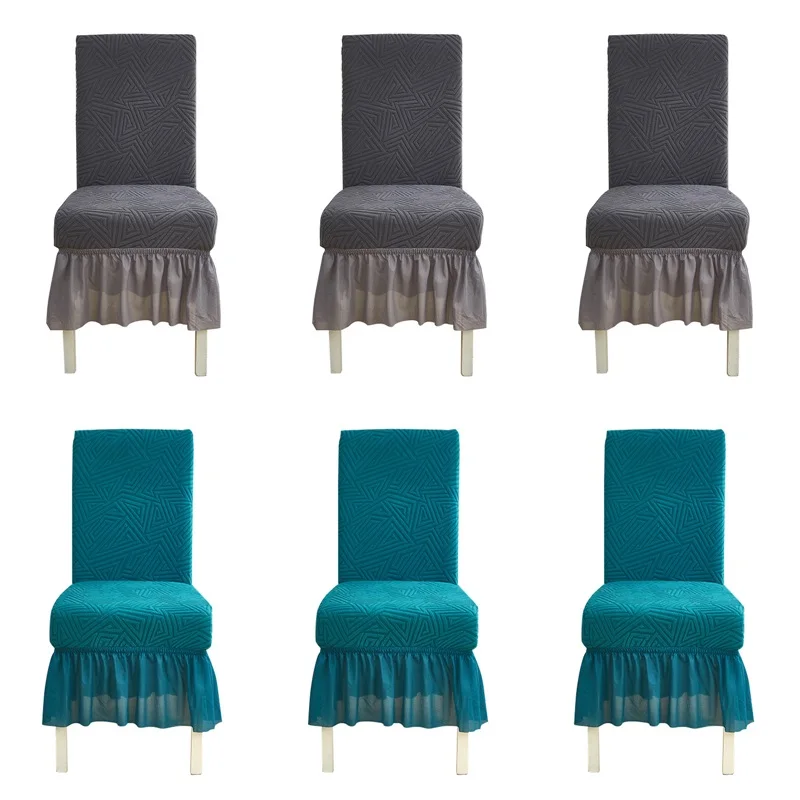 

1 шт., жаккардовая юбка, чехол на стул, эластичные чехлы на банкетные свадебные стулья, антигрязный чехол на сиденье для столовой, отеля, дома