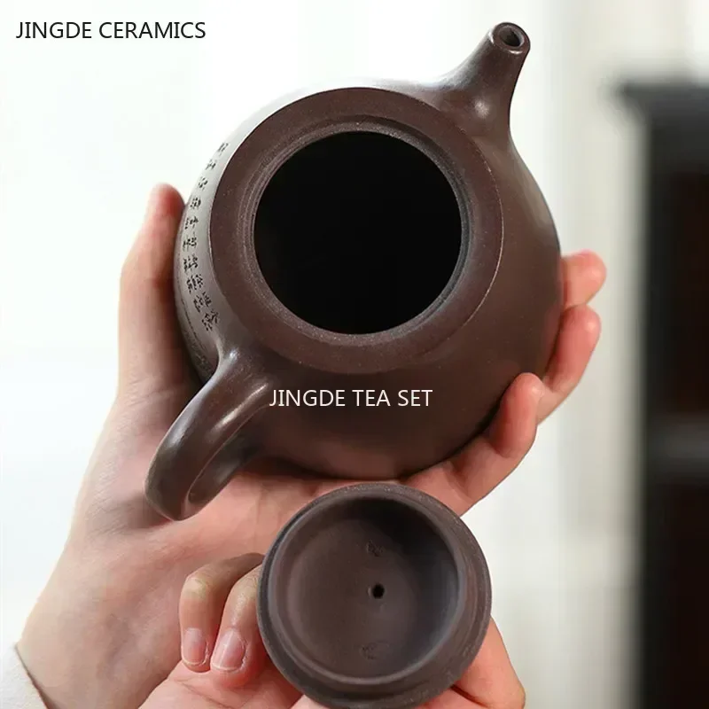 410ml Authentic Yixing Purple Clay Teapot Raw Ore Zhu Mud Filter Tea Infuser Handmade Beauty Tea Pot Chinese Zisha Teaware