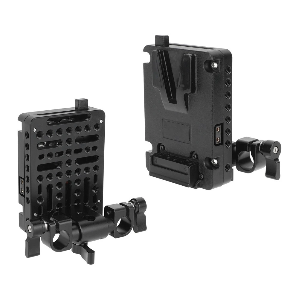 

Мини-плата для V-Mount аккумуляторов с креплением для 15-мм штанги - легкий адаптер для подключения питания и поворотный кронштейн для DSLR-кинооборудования