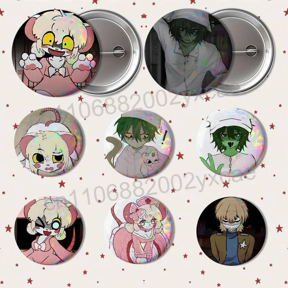 CUTE Lorna TM Damm Terrible Mouse - Broches Redondos Exquisitos, Pins Creativos para Ropa, Sombrero, Mochila, Accesorios de Regalo