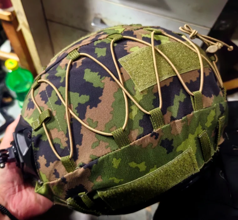 Housse de casque rapide camouflage finlandais extérieur vert