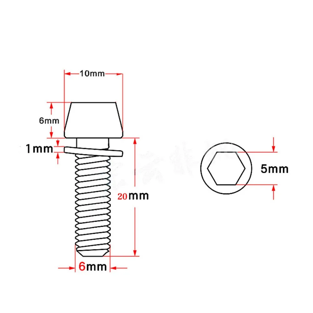 6 PCS Bicycle Seatpost Stem Screws M5/M6x20mm Steel High Strength Bolts Bike Headset Stem Replacement Accessories - view 6