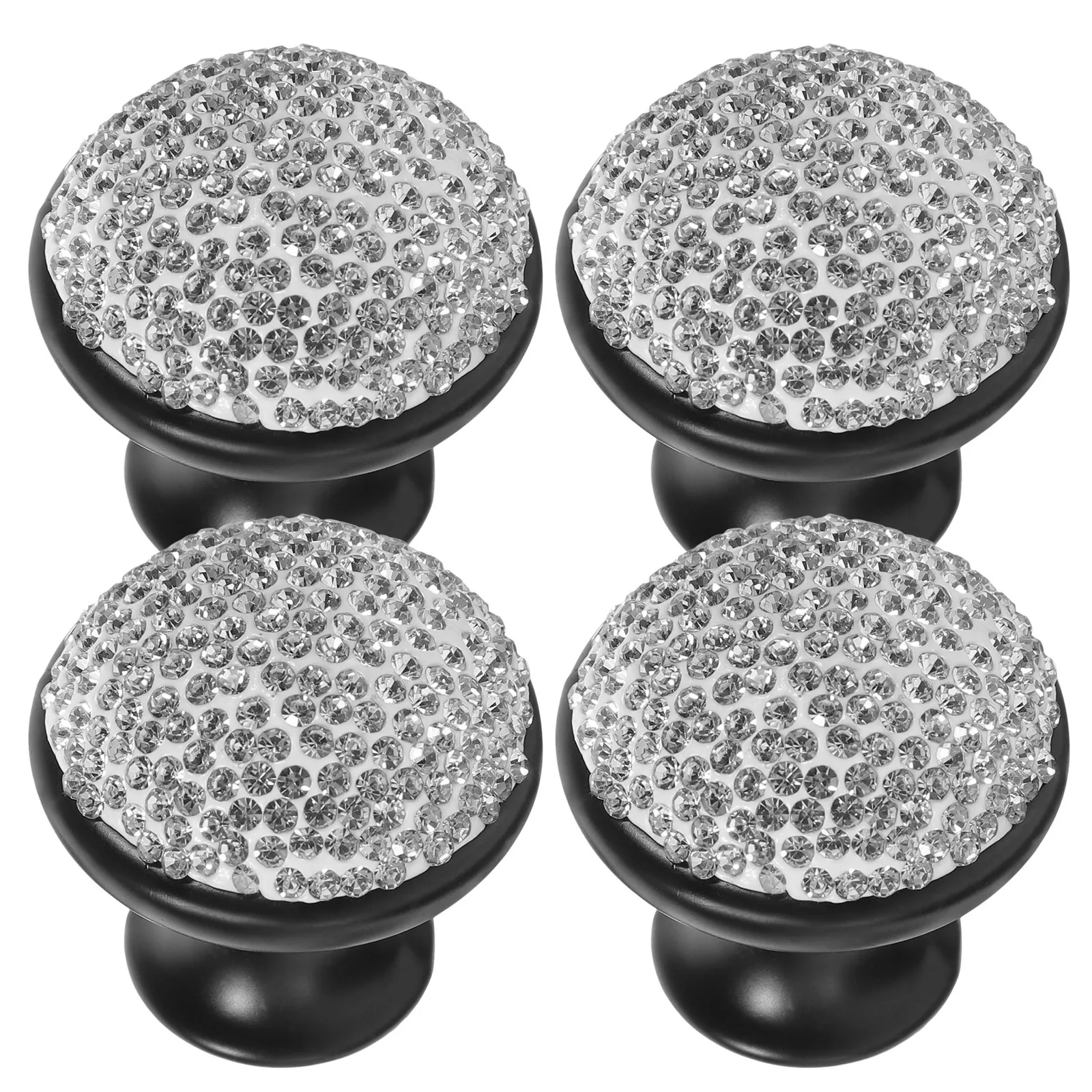 

4Pcs Aluminum Alloy Cabinet Knobs Crystal Rhinestone Mushroom Shape Drawer Pull Handles for Home Furniture Cabinet Knob