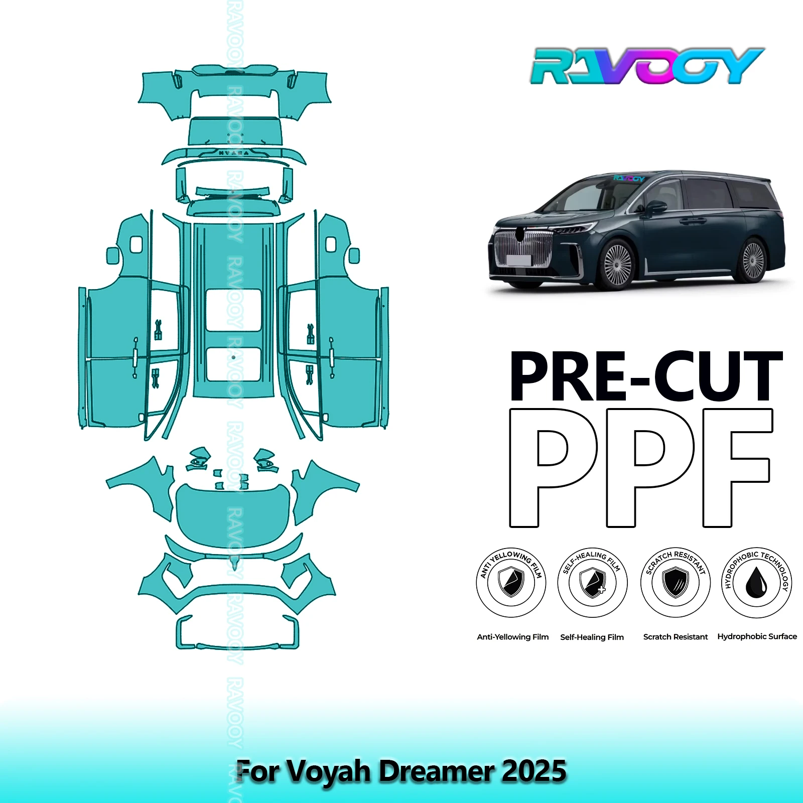 

Car Precut Paint Protection Film Full Vehicle Anti-scratch Exterior TPU PPF For Voyah Dreamer 2025
