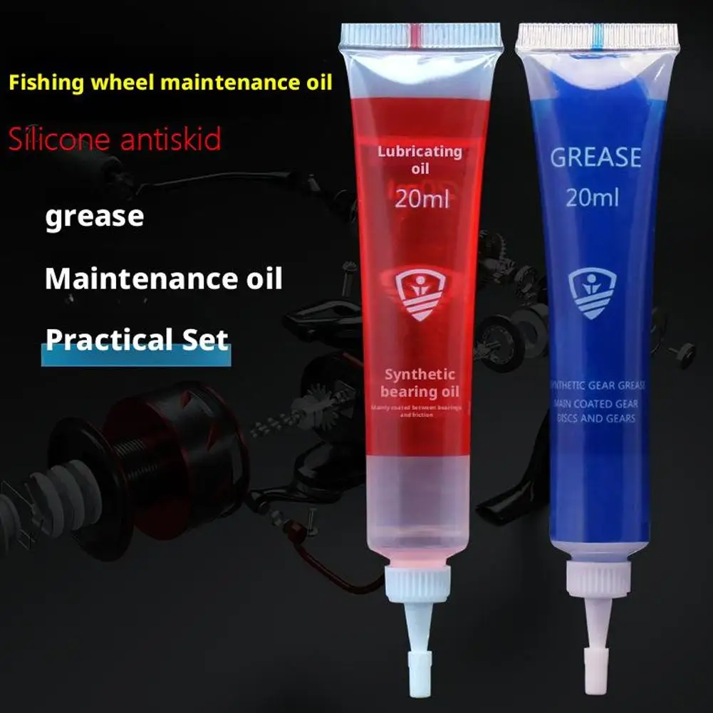 Grasa protectora para carrete de pesca (20 ml) + aceite lubricante para carrete de pesca, aceite de mantenimiento de rodamientos, herramienta de pesca (20 ml)