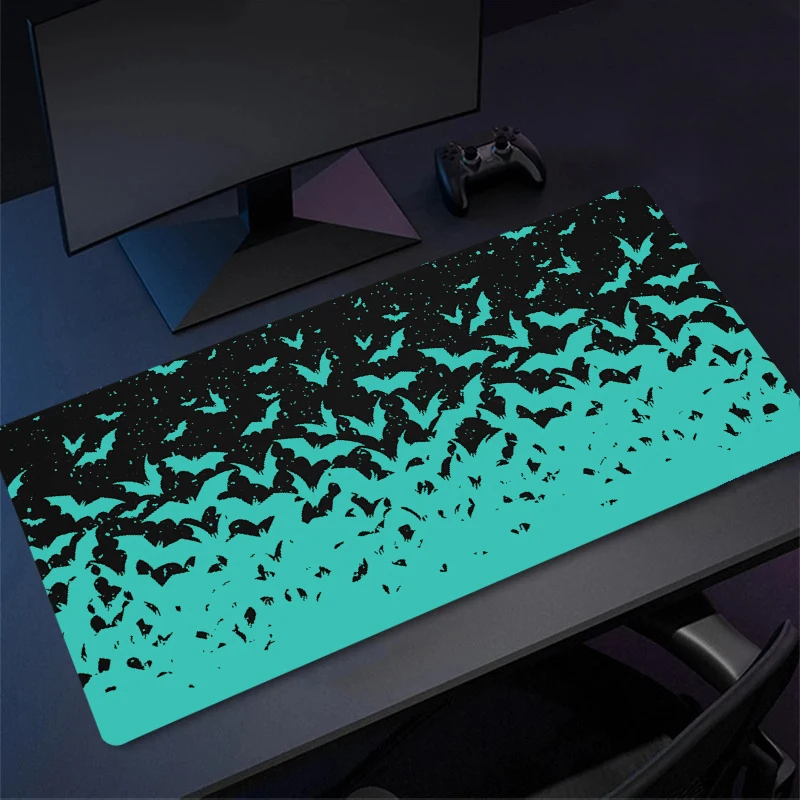 Colorful Bats Speed Locking Edge Large Natural Rubber Mouse Pad Waterproof Game Office Non-slip Keyboard Desk Mousepad XXL Rug