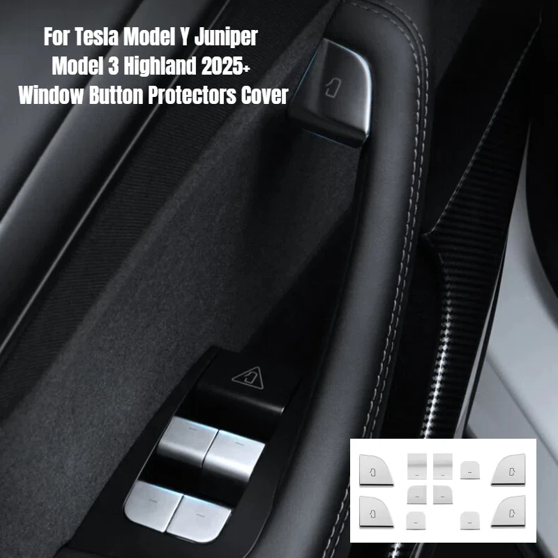 

Защитные пленки для оконных кнопок, аксессуары, комплект защитной пленки для окон дверей автомобиля для Tesla Model Y Juniper Model 3 Highland 2025+
