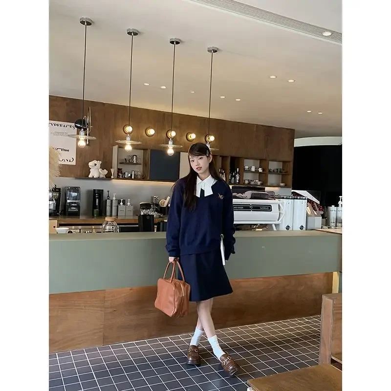 

Super Good-looking Loose Design Knitted Sweater Maillard V-neck Sweater Women's New Lazy and High-end Style