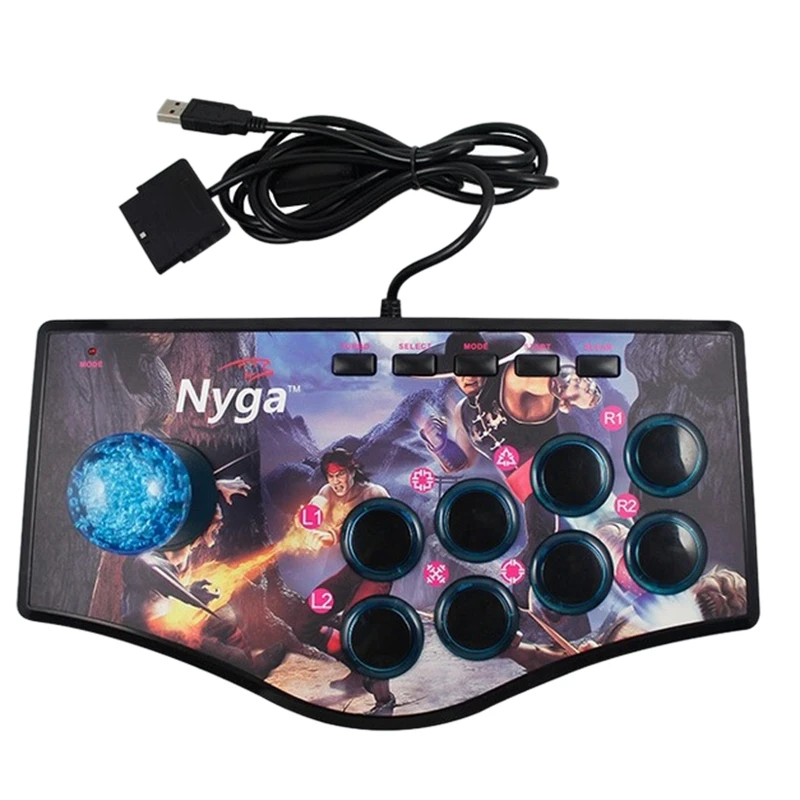 Retro Arcade Game Rocker Controller Usb Joystick For Ps2/Ps3/Pc/Android Smart Tv Built-In Vibrator Eight Direction Joystick(N