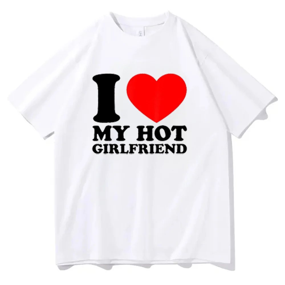 

i Love My Girlfriend cotton shirt women Breathable kawaii University Vintage top tees 80s Trendy Vintage Digital Pop Culture