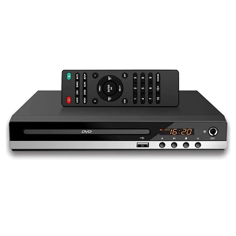 DVD Player High-Defination 1080P Home DVD Player Box For TV DVD229 HD DVD Player CD-Discs Player AV Output MIC-Port US Plug