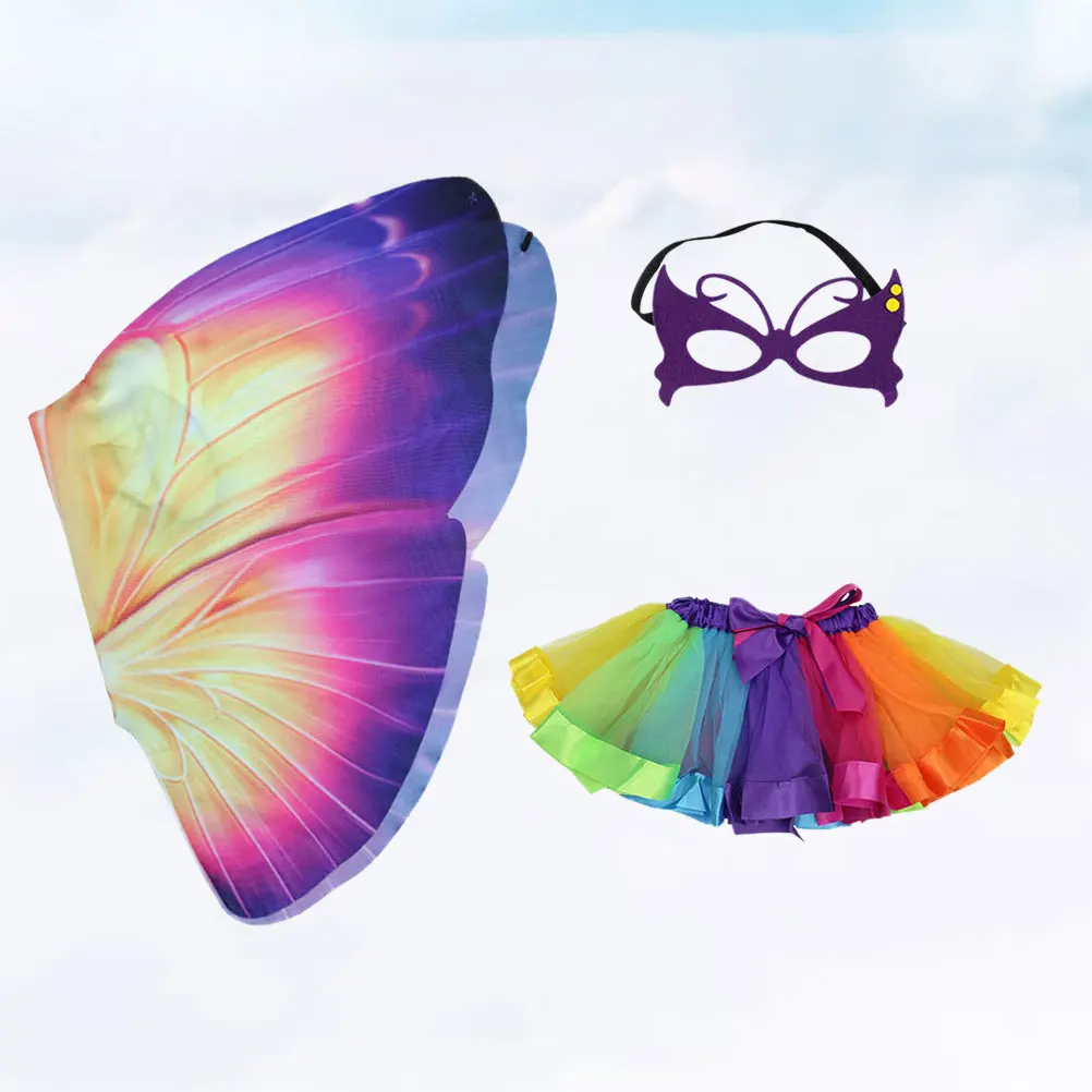 

Kids Costume Set With Wings Goggles Mask Tutu Skirt For Carnival Party Cosplay Masquerade Outfit Children Wearable Roleplay