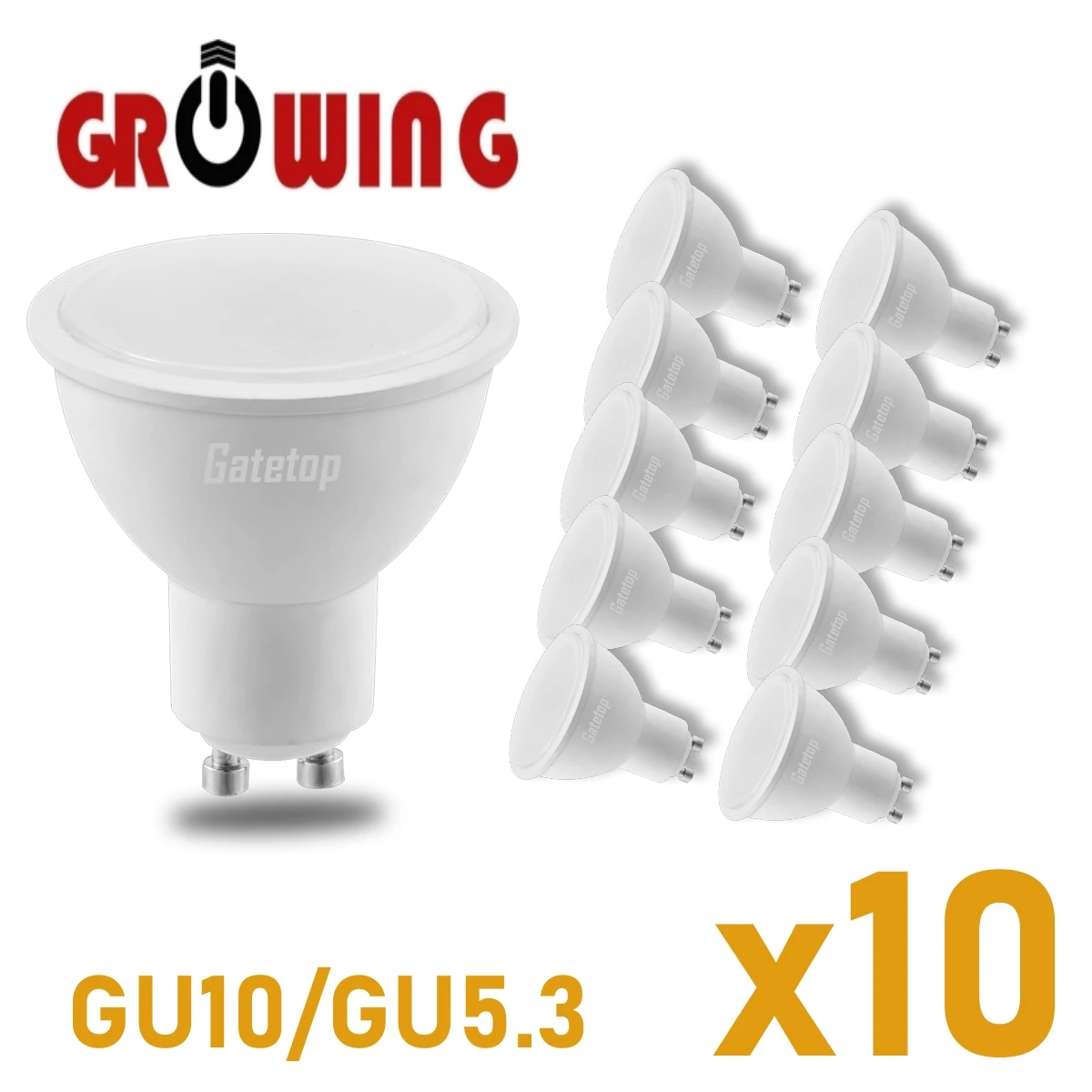 

LED energy-saving spotlight GU10 GU5.3 AC100-240V 220V 110V non-strobe warm white light 3W-8W can replace 30W 50W halogen lamp