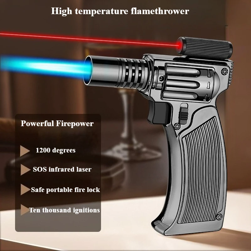 

With Infrared Laser Windproof Inflatable Home Outdoor Kitchen Barbecue Baking Spray Gun Welding Gun Lighter
