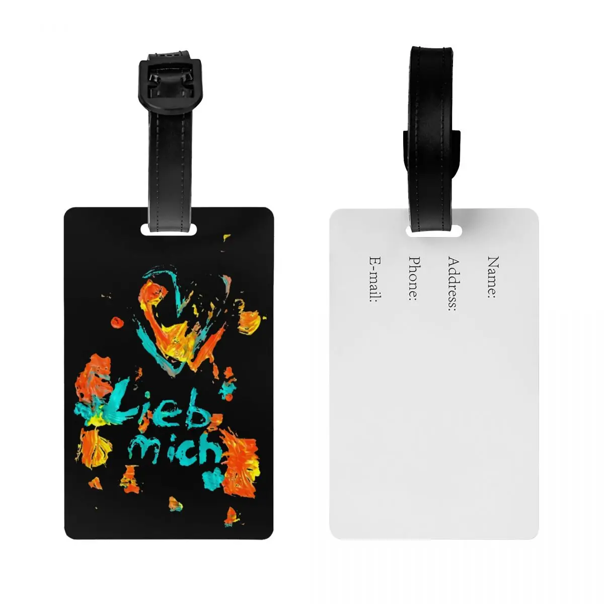 علامات الأمتعة المخصصة من Ayliva Liebe Mich لحقيبة السفر ملصق معرف غطاء الخصوصية للمغني الألماني
