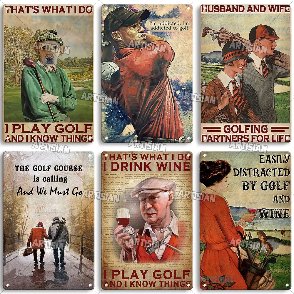 Artisian Sport Metal Plate Golf Tin Sign Vintage Decorative Poster Wall Decor Garage Bar Pub Club Hotel Kitchen Home Man Cave