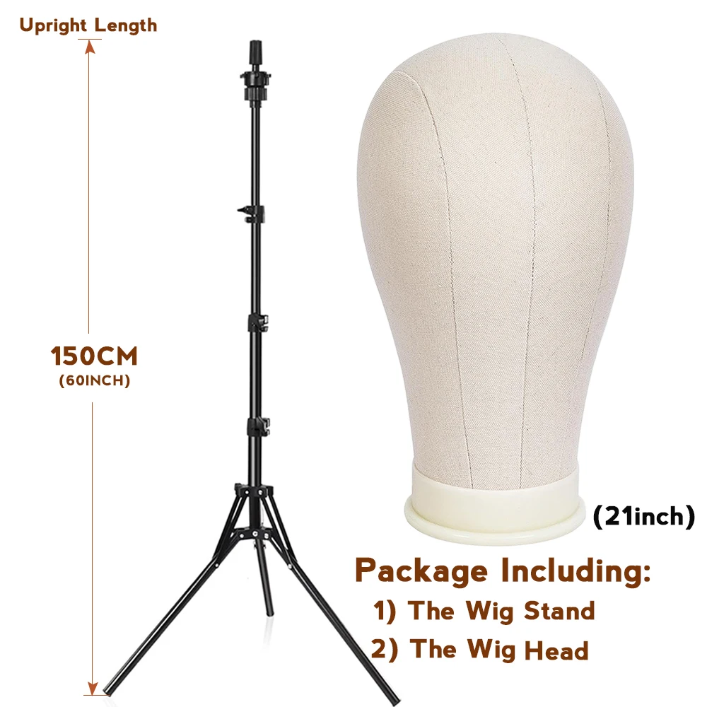 Canvas Wig Stand with Tripod Head
