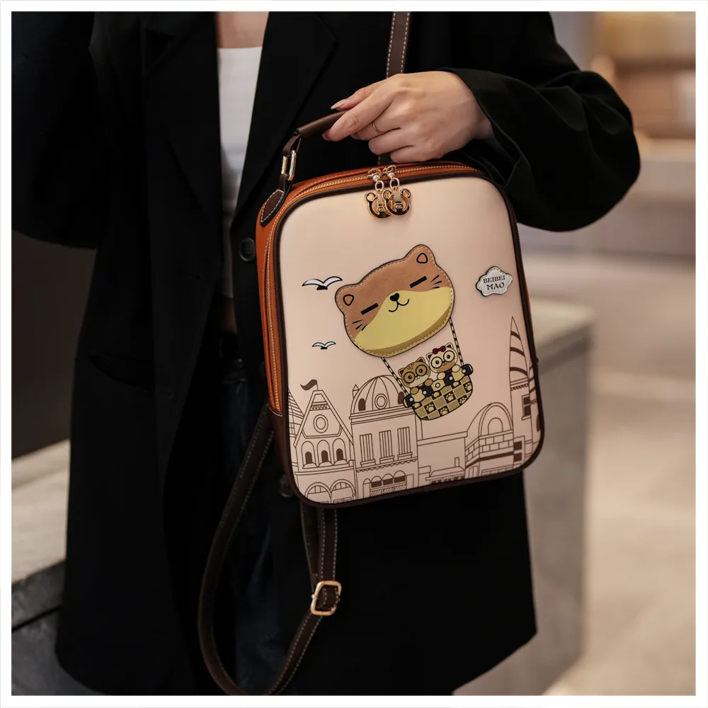 

‌ Новый женский рюкзак — стильная пригородная сумка с ручкой через плечо, легкий противоугонный студенческий рюкзак для ежедневного использования