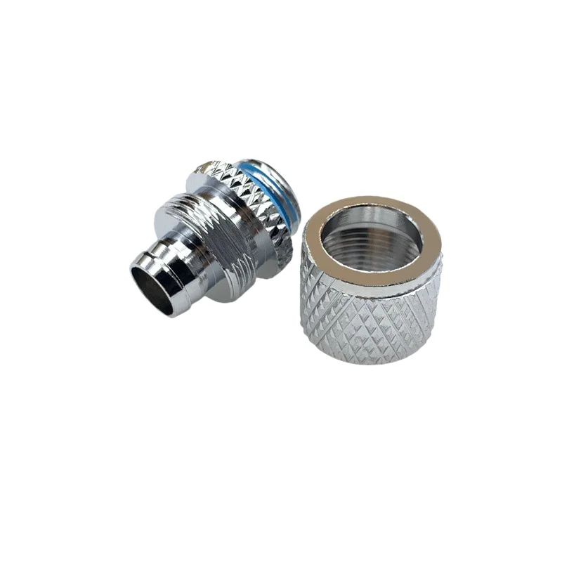 

Computer Water-cooled Hose Connector 2 Points Quick for 8*12 Hose with G1/4 Thread Brass Chrome Plated