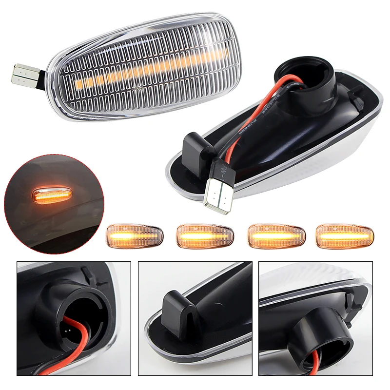 

2× for Mercedes-Benz Vito W638 Vaneo W414 Vario W670 Sprinter W901 LED Flowing Side Marker Lights Car Turn Signal Blinker Lamps