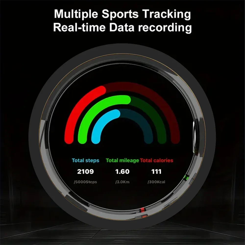 5ATM waterdichte slimme ringen voor dames en heren Fitness Tracker met hartslagdruk Slaapmonitoring voor iPhone en Android