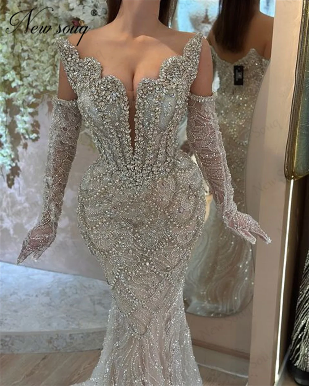 Luxury Beaded Mermaid Celebrity Dresses 2025 Dubai Designed Women Evening Dresses Pageant Party Dress Robes De Soirée Customized