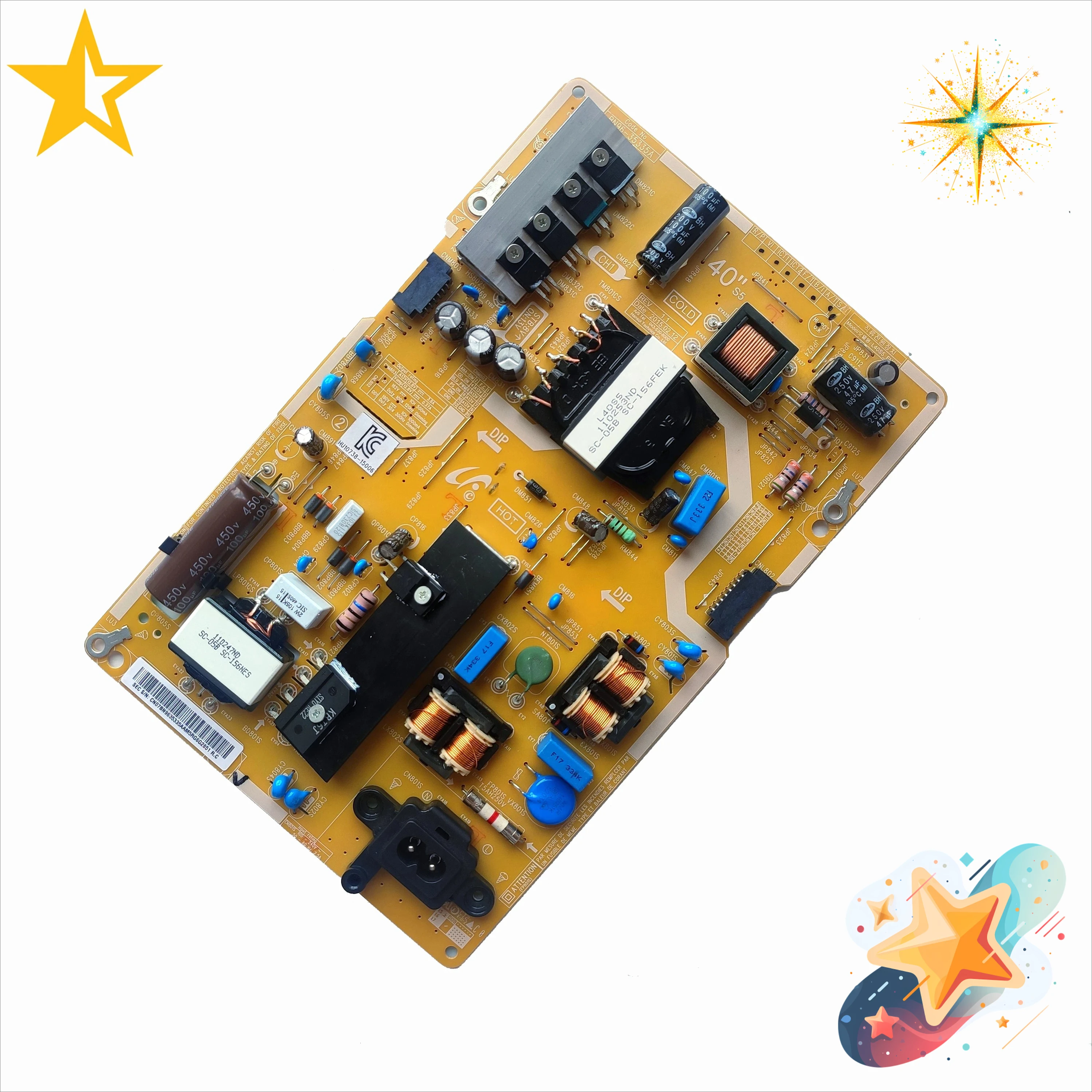Brand New BN96-35335A BN96-35335C Power Supply Board For Samsung UA40JU5900 UE40JU6000 UE40JU6060 UN40JU6100 UN43JU6000 LCD TV