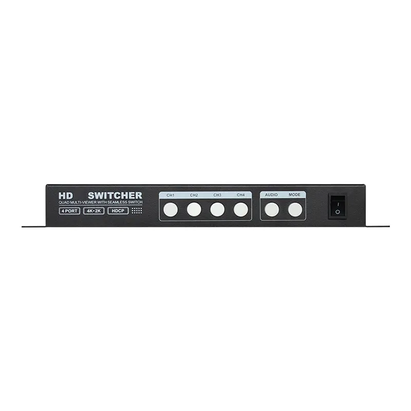 Quad Multi-Viewer 4x1 Switcher 4 In 1 Out HD/4K Video Splitter with Remote Control. Seamless Switching for PC, Camera & More.