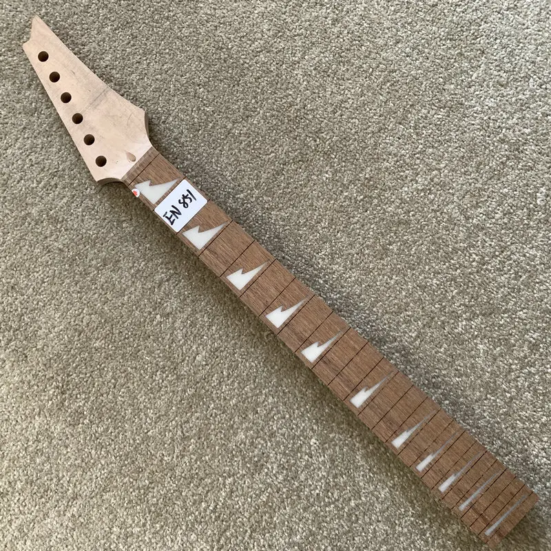 EN851 Unfinished Ibanez Mikro Electric Guitar Neck Maple+Rosewood 24 Frets Short Scales Length Without Frets No Paints Damages