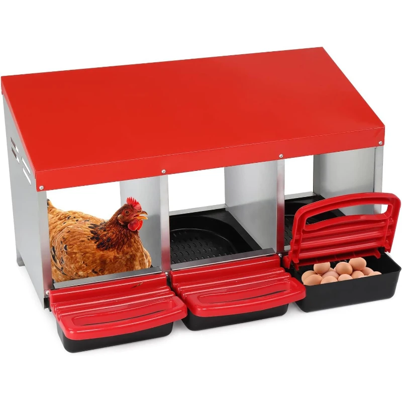 

Poultry egg-laying box, double-layer farm chicken egg-laying box, nest, 3 holes in the trough, coop.