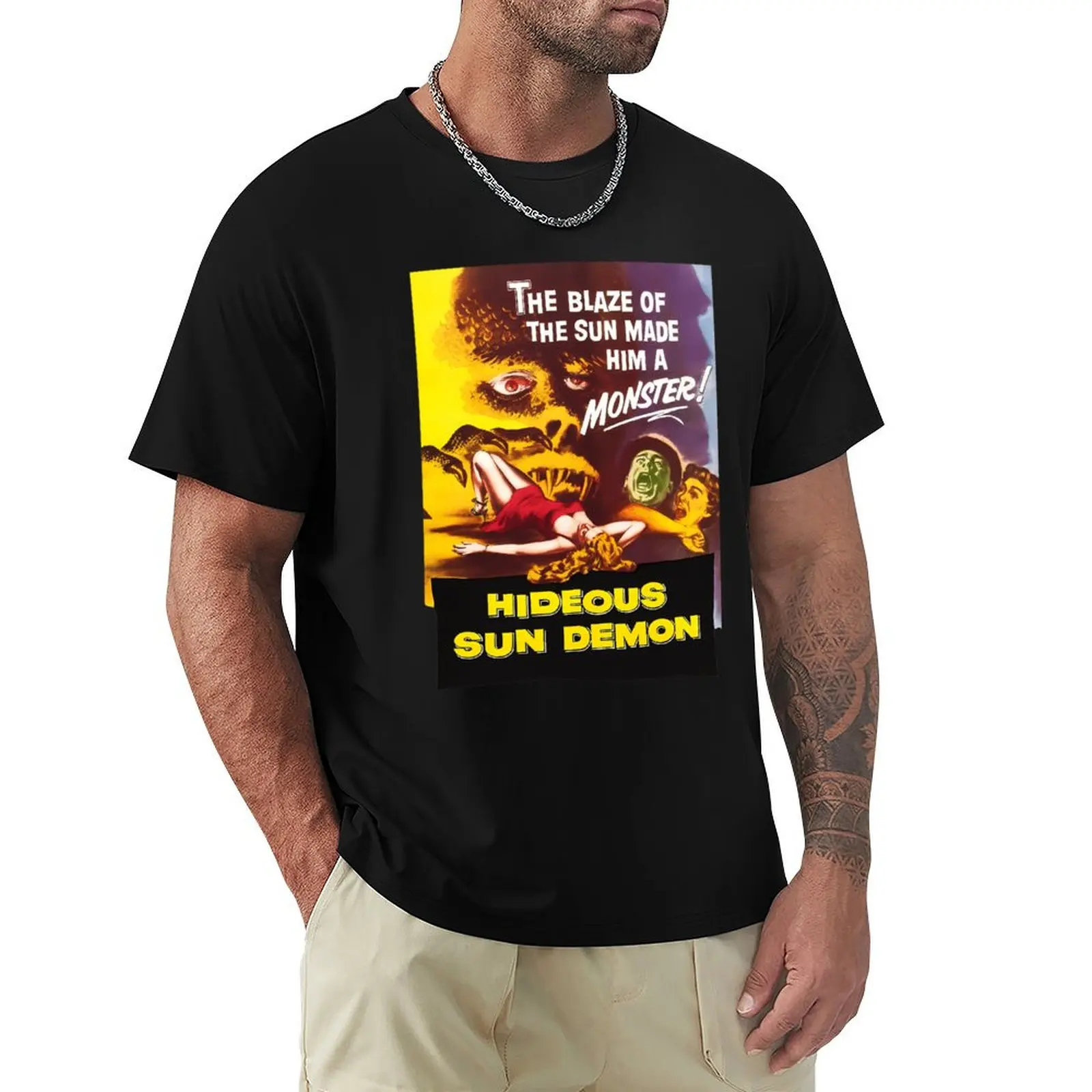 

Hideous Sun Demon T-Shirt heavyweights funny shirt cotton plus size clothes mens clothes