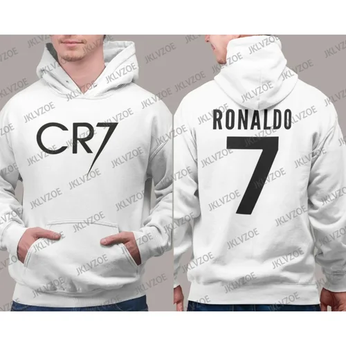 Ronaldo 7 Sudadera con capucha estampada Retro sudadera de calle Top otoño mujeres hombres Casual pulóver algodón deporte con capucha hombres ropa ropa de calle