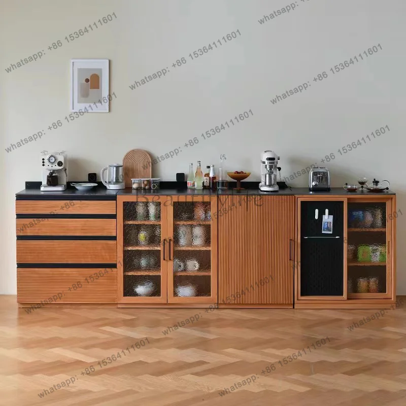 

Nordic Solid Wood Sideboards Modern Simple Living Room Storage Kitchen Cabinets