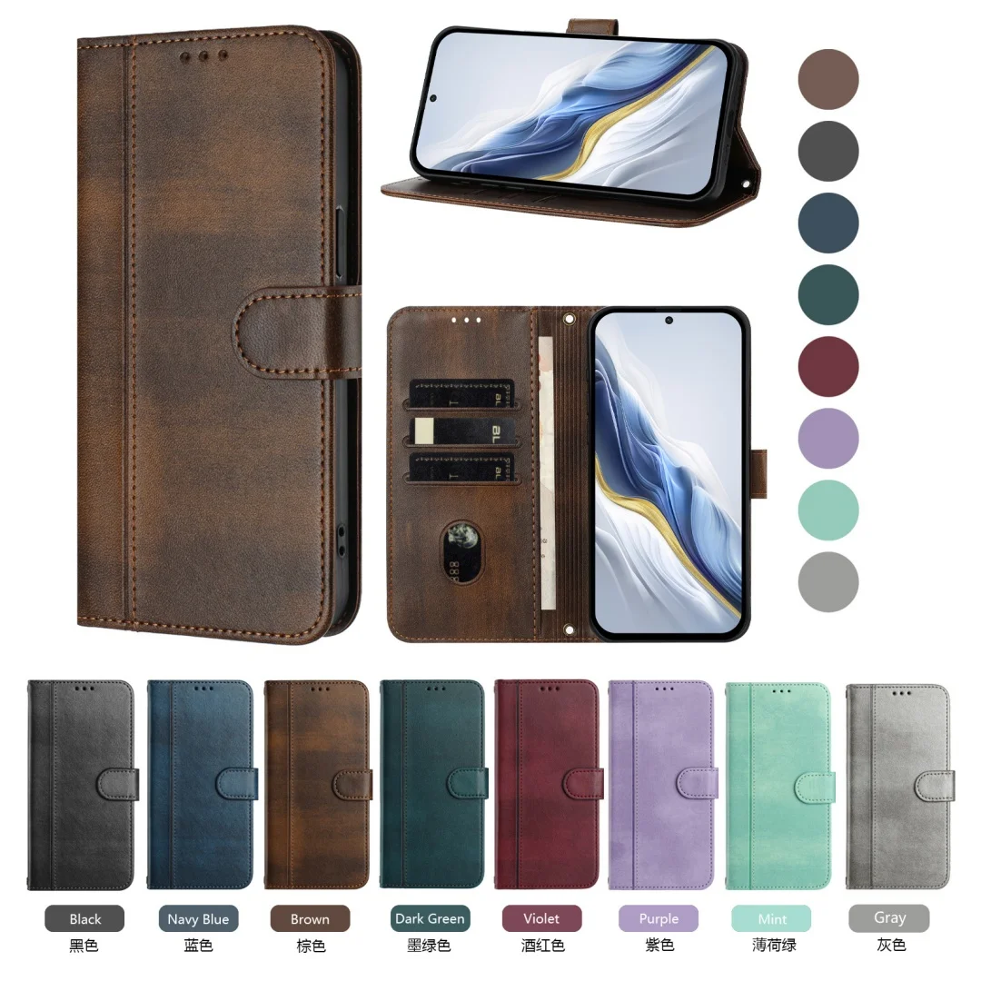 Retro Leather Phone Wallet Case For Nokia HMD Skyline Fuison Pulse Plus Pro X30 G22 G21 G20 G11 G10 C32 C30 C22 C20 Flip Cover - view 2