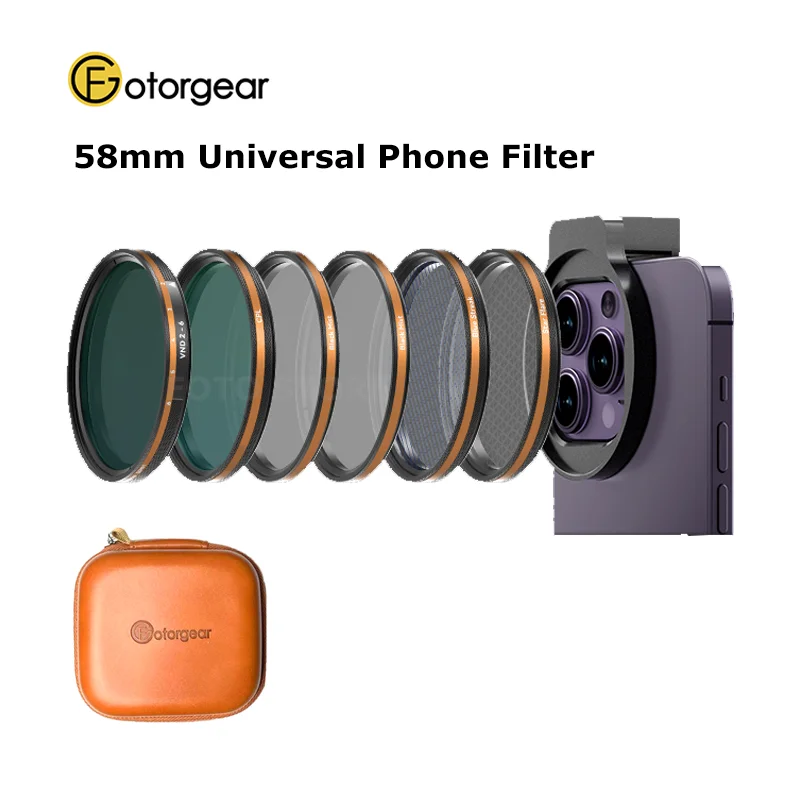 Fotorgear Universal Phone Lens Filter 58mm Filter CPL ND Black Mist Star Filter for iPhone 12 13 14 Pro Max Xiaomi Huawei OPPO