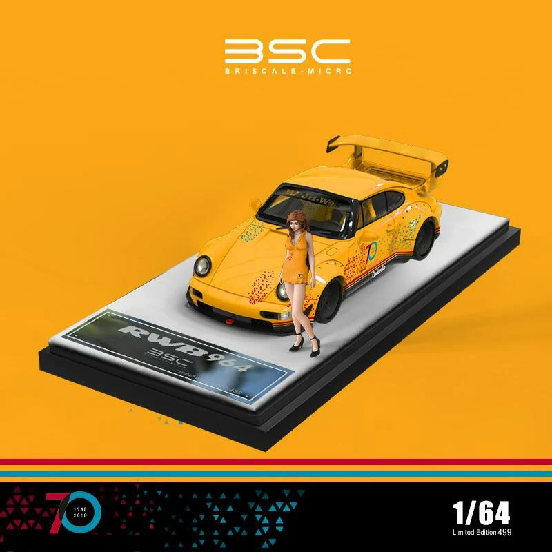 

BSC 1:64 RWB 964 желтая литая модель автомобиля