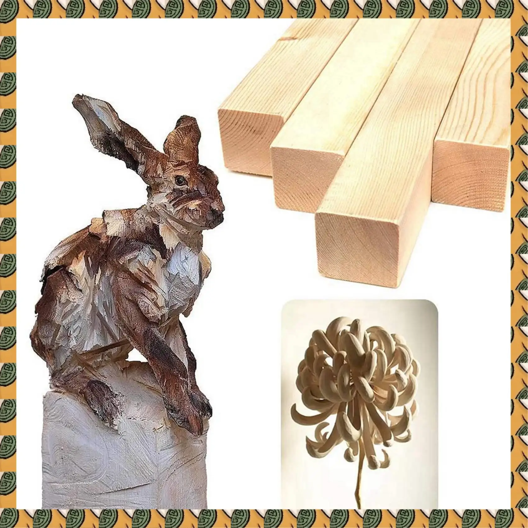 A77I 18 قطعة كتل نحت الزيزفون للمبتدئين الخشب نحت هواية عدة لتقوم بها بنفسك نحت الخشب