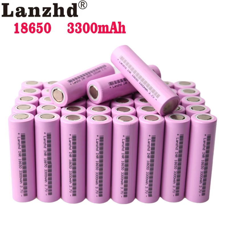 60pcs NEW 18650 battery 3.7V Rechargeable battery 10A 3300mah Li ion lithium batteries DIY For  7.4V 11.1V 24V battery pack