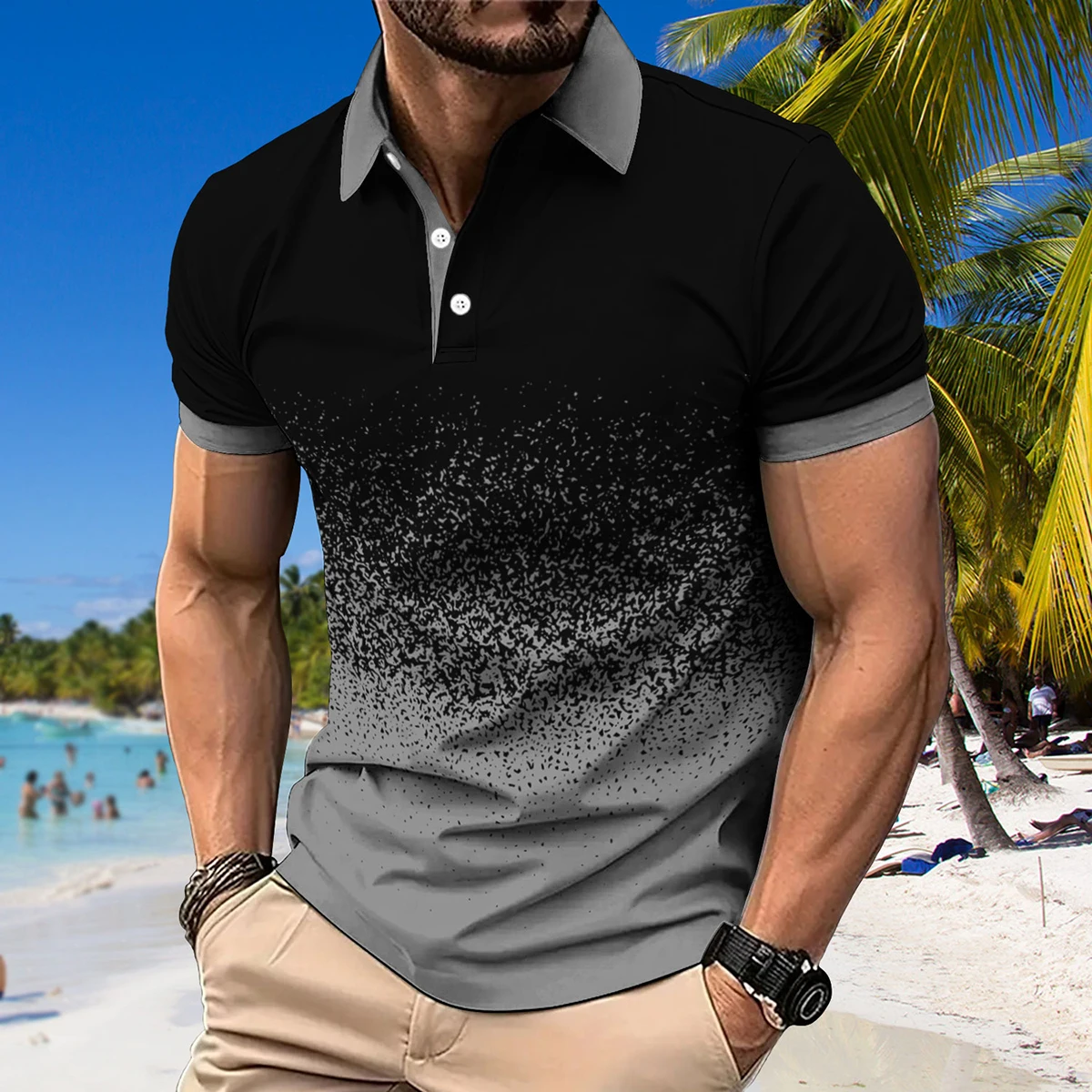 

Men Polo Men Shirt Short Sleeve Polo Shirt Contrast Color Polo New Clothing Summer Streetwear Casual Fashion Men tops