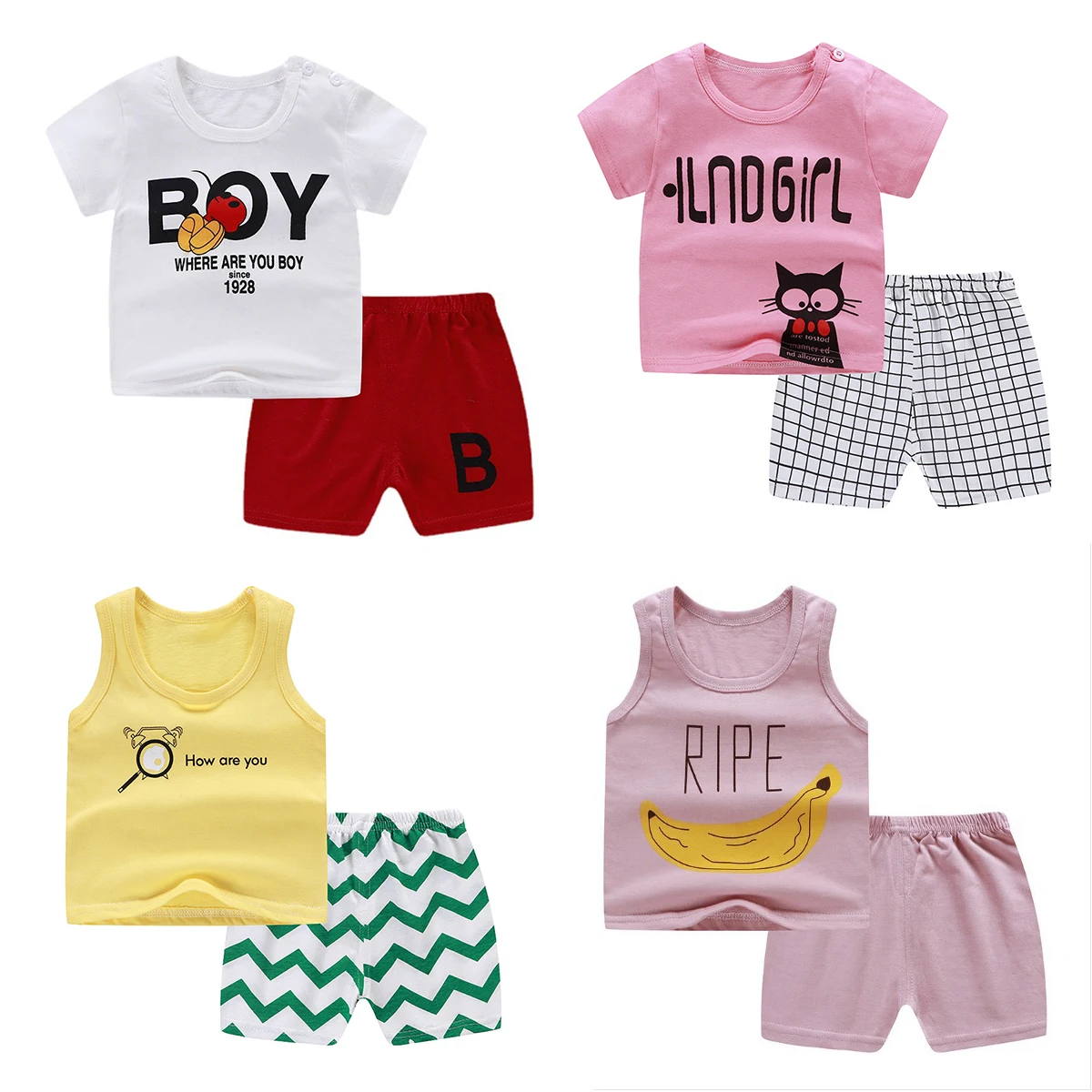 

Newborn Baby Boy Girl Clothes Summer Short Sleeve T-shirt Tops Shorts Infant Casual Outfits