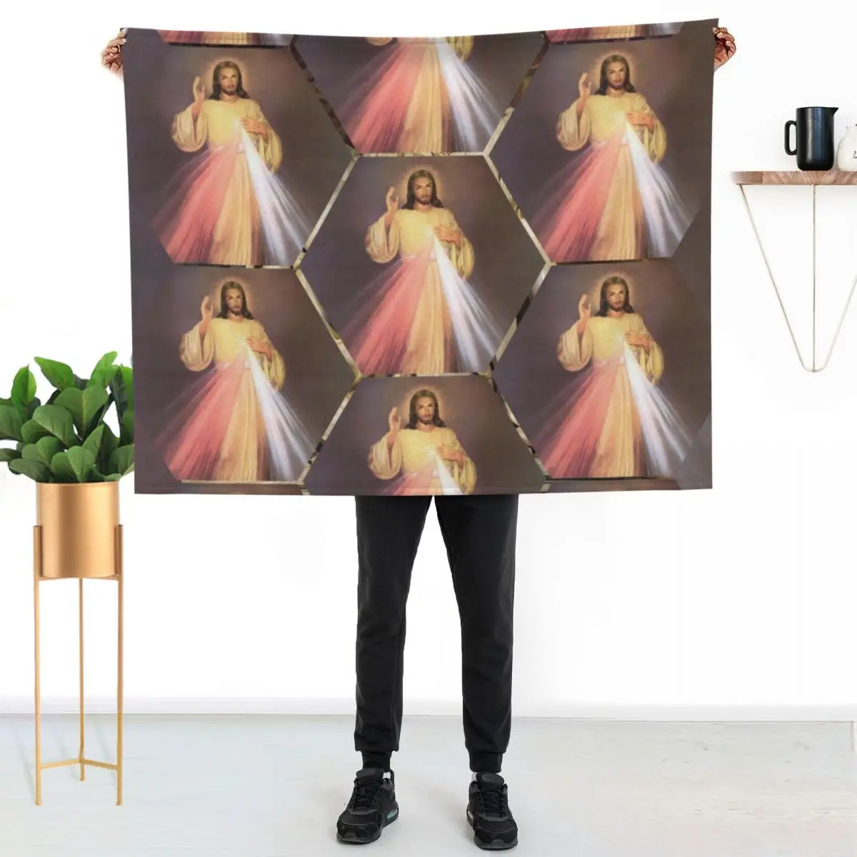 Divine Mercy Throw Blanket Soft Cozy Blanket for Pet Kids Adults