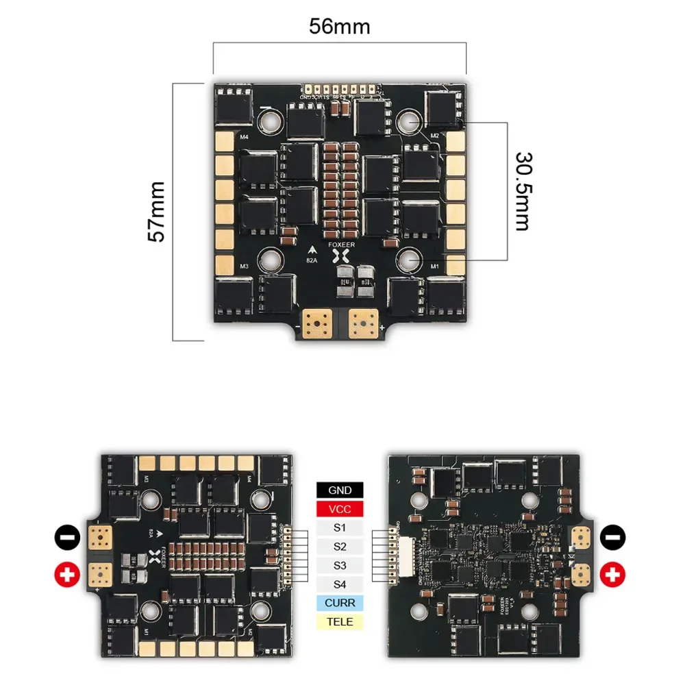 Foxeer Reaper para FPV Freestyle, Cinelifter de Classe X de Longo Alcance, Peças DIY, 4in 1, 82A, F4, 128K, BL32, 4-8S ESC, 30.5X30.5mm