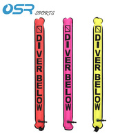 Scuba Diving Surface Marker Buoy 45inch Surface SMB with Rotatable Hook Sausage Signal Tube For Technical Diving
