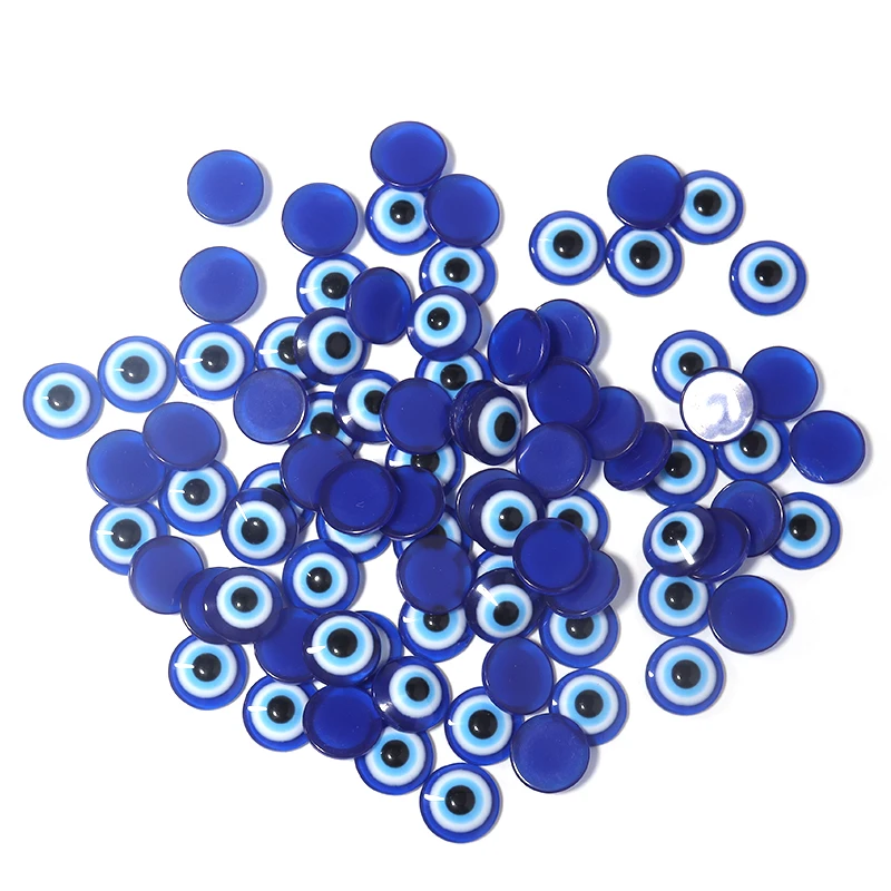 20-50pcs/lot Blue Evil Eye Resin Cabochon Beads 6-20mm Flatback Loose Spacer Beads Toys Decoration Hat DIY Jewelry Accessories