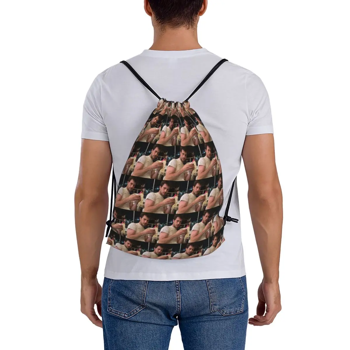 Dylan Minnette Backpacks Fashion Drawstring Bags Sundries Bag Book Bags for Man Woman School