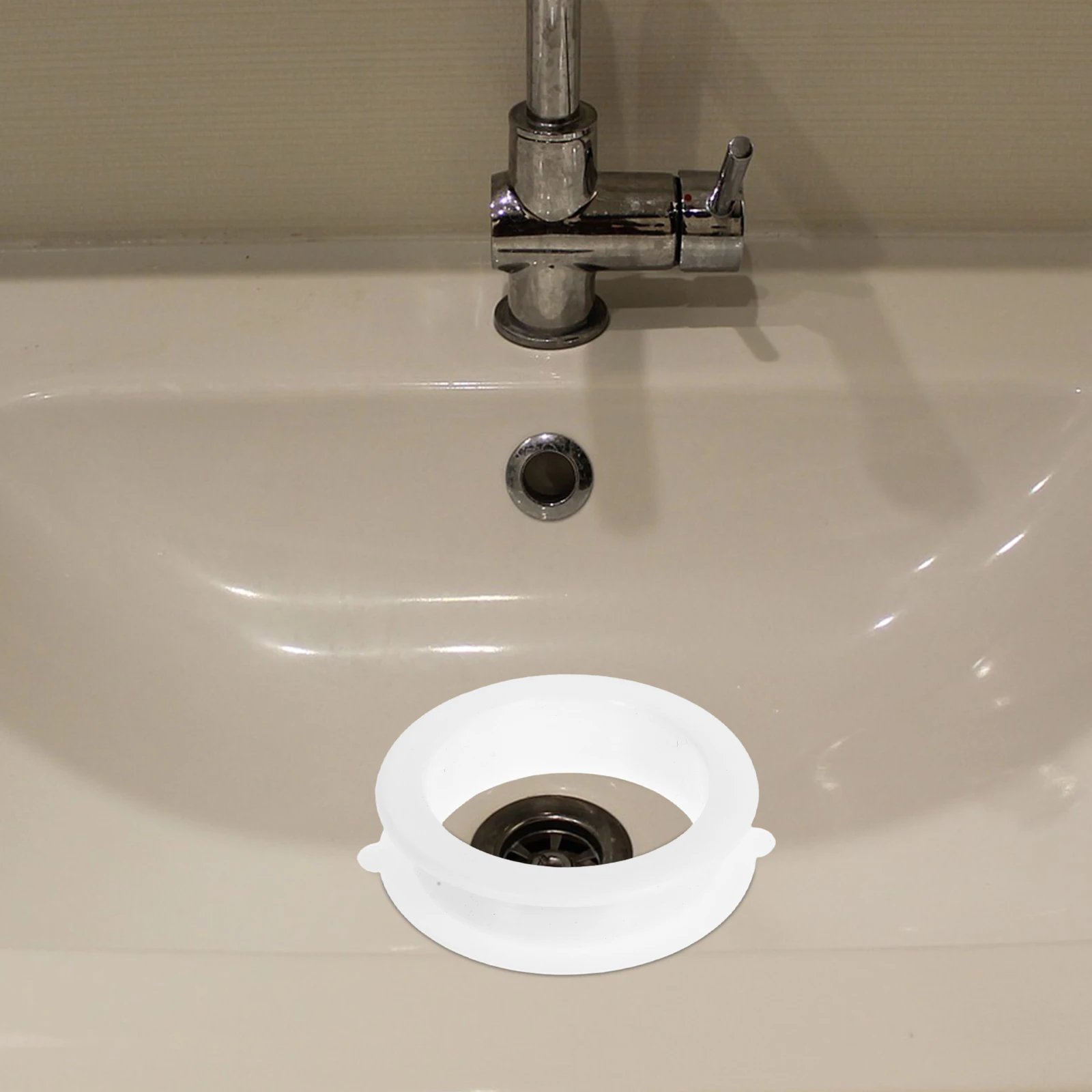

10pcs White Plastic Flange Pipe Cover Waterproof Leak Proof With Ventilation Hole For Kitchen Cabinet Drainage Wear