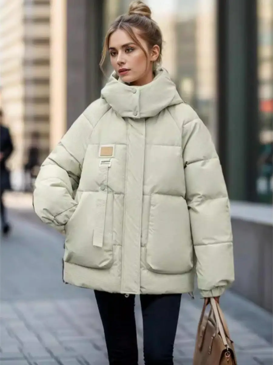 

Short down Cotton Jacket Women's Style 2025 New Brand Cut Label Discontinued Code Korean Version Thickened Long Sleeve Coat